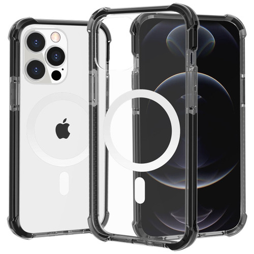 MagSafe Compatible Transparent Protective Bumper Case for iPhone 14 - Black