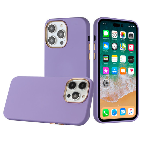Soft Touch Dual-Layer Hybrid Case for iPhone 14 Pro Max - Purple