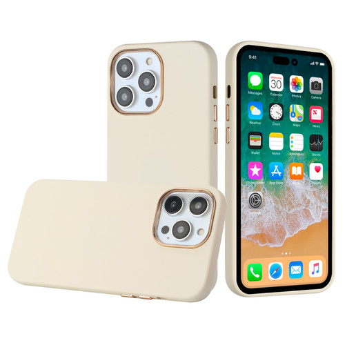 Soft Touch Dual-Layer Hybrid Case for iPhone 14 Pro Max - White