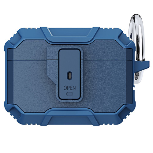 Carbon Series TUFF Hybrid Case with Secure Lock Clip for AirPods Pro (2nd Generation) - Blue