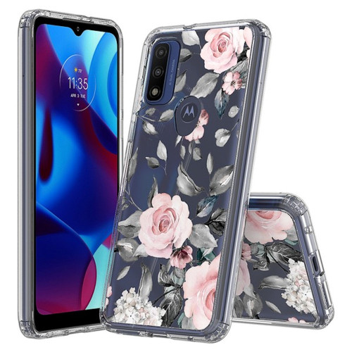Fusion Shield Tough Snap-on Case for Motorola Moto G Play 2023 - Pink Roses