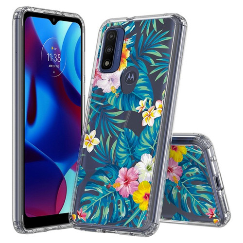 Fusion Shield Tough Snap-on Case for Motorola Moto G Play 2023 - Hibiscus