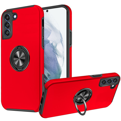 360 Rotating Ring Grip Hybrid Case for Samsung Galaxy S23 Plus - Red