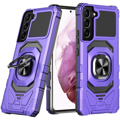 Robotic Series Hybrid Case with Ring Grip for Samsung Galaxy S23 Plus - Purple