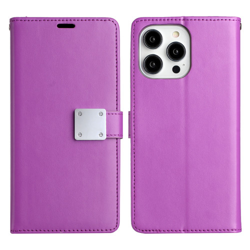 Extra Series Essential Leather Wallet Stand Case for iPhone 14 Pro Max - Purple