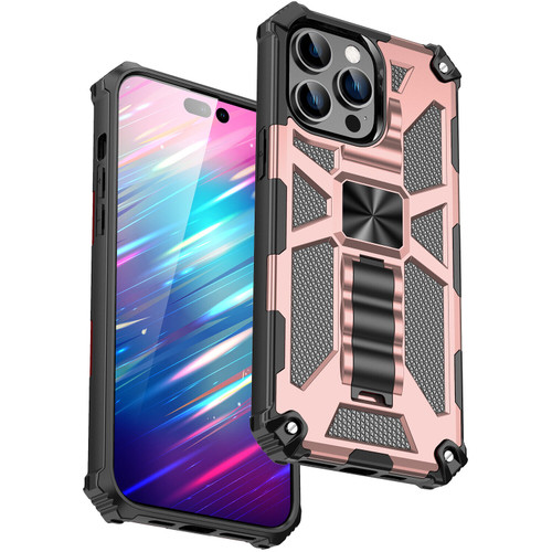 Military Grade Tough Ultra Rugged Hybrid Case for iPhone 14 Pro - Rose Gold