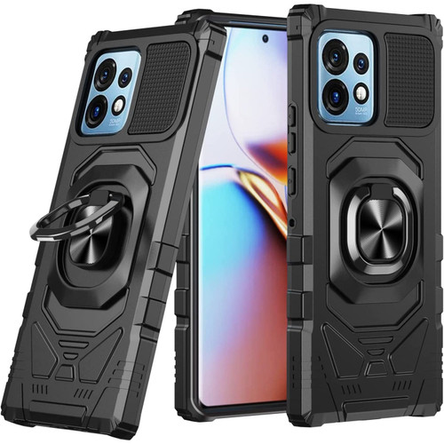 Robotic Series Hybrid Case with Ring Grip for Motorola Edge+ 2023 - Black