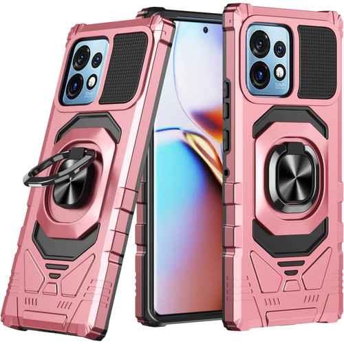 Robotic Series Hybrid Case with Ring Grip for Motorola Edge+ 2023 - Rose Gold