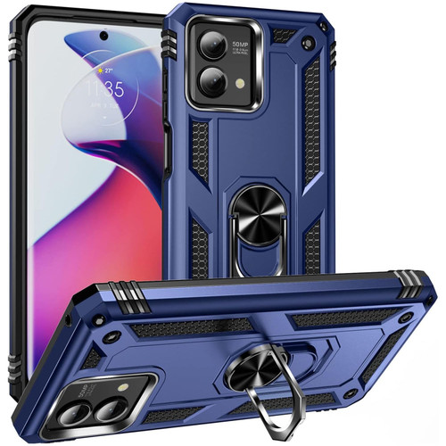 Military Grade Hybrid Case with Ring Grip for Motorola Moto G Stylus 5G 2023 - Blue