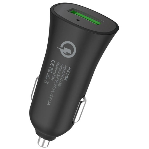 Ultra Compact Quick Charge 3.0 USB-A Car Charger - Black