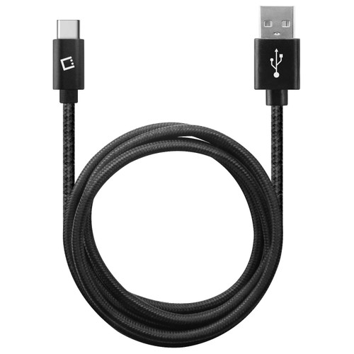 4 Ft. USB-C to USB-A Charge and Sync Nylon Braided Cable - Black