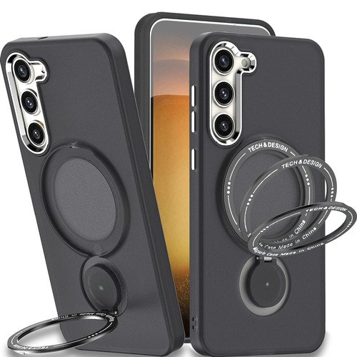 Candy Series Hybrid Case with MagSafe Magnetic Ring for Samsung Galaxy S21 - Black