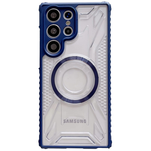Fusion Evo Transparent Case with MagSafe Magnetic Ring for Samsung Galaxy S23 Ultra - Blue