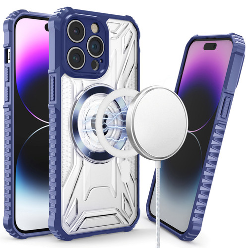 MagSafe Compatible Fusion Evo Transparent Case for iPhone 14 - Blue