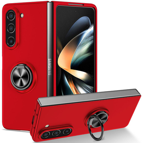 Slim Protective Cover with Ring Grip for Samsung Galaxy Z Fold 5 - Red