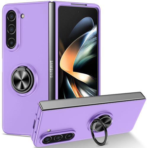 Slim Protective Cover with Ring Grip for Samsung Galaxy Z Fold 5 - Purple