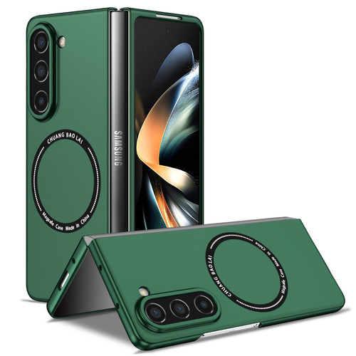 Slim Protective Cover with MagSafe Magnetic Ring for Samsung Galaxy Z Fold 5 - Green