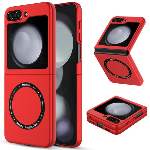 Slim Protective Cover with MagSafe Magnetic Ring for Samsung Galaxy Z Flip 5 - Red
