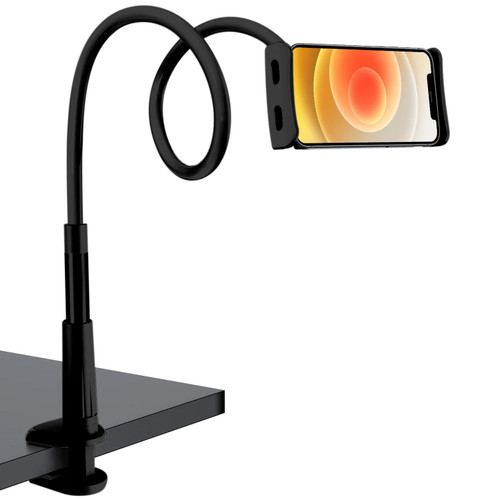 Gooseneck Tablet and Smartphone Table Mount with Spring Grips - Black