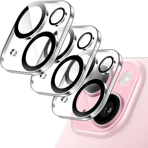 3-Pack HD Tempered Glass Camera Lens Protector for iPhone 15 / iPhone 15 Plus