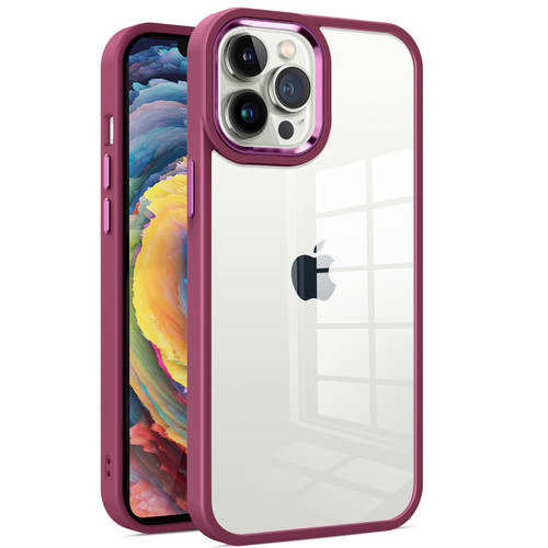 Optical Grade Acrylic Transparent Case for iPhone 15 Pro Max - Burgundy