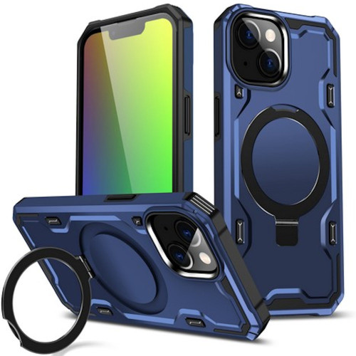 Advanced Armor Case with MagSafe Ring Stand for iPhone 15 Plus - Blue