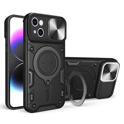 Elite Series Hybrid Case with MagSafe Ring Stand and Camera Lens Cover for iPhone 15 - Black