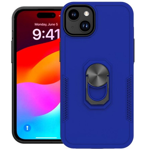 TUFF Hybrid Case with Ring Grip for iPhone 15 - Blue
