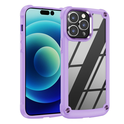 Tough Shield Snap-on Transparent Case for iPhone 15 Pro Max - Purple