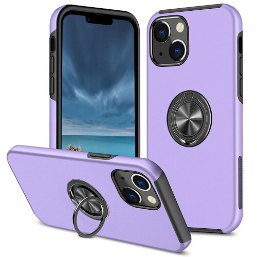 360 Rotating Ring Grip Hybrid Case for iPhone 15 - Purple