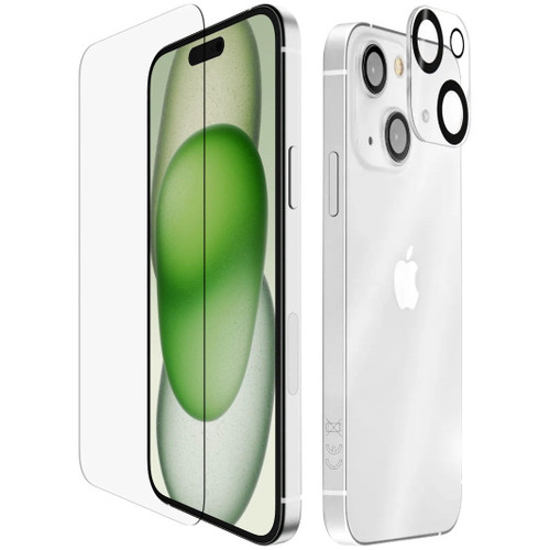 Tempered Glass Screen Protector + Camera Lens Protector for iPhone 15 Plus