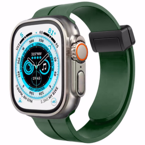 Premium Silicone Band with Magnetic Buckle for Apple Watch 49mm / 45mm / 44mm / 42mm - Green
