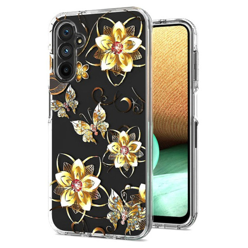 Butterfly Series Dual Layer Transparent Hybrid Case for Samsung Galaxy S23 FE - Golden