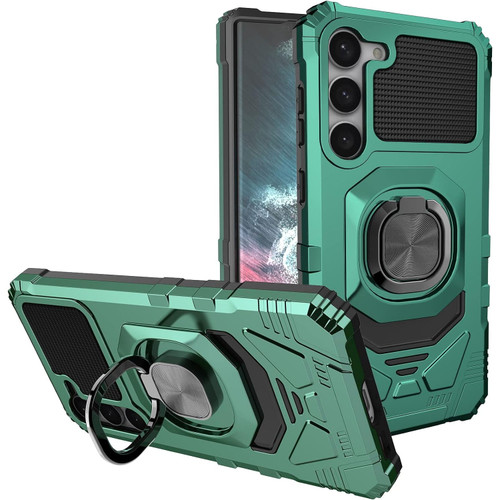 Robotic Series Hybrid Case with Ring Grip for Samsung Galaxy S23 FE - Green