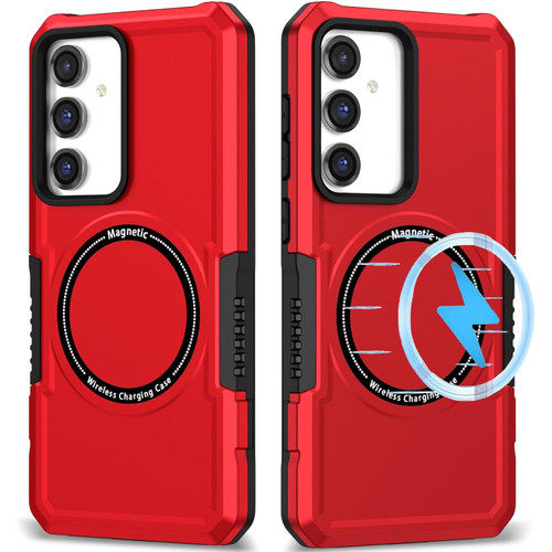 Shockproof Hybrid Case with MagSafe Magnetic Ring for Samsung Galaxy S23 FE - Red