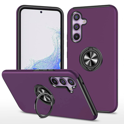 360 Rotating Ring Grip Hybrid Case for Samsung Galaxy S23 FE - Dark Purple