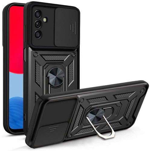 Elite Series Hybrid Case with Ring Grip and Camera Lens Cover for Samsung Galaxy S23 FE - Black