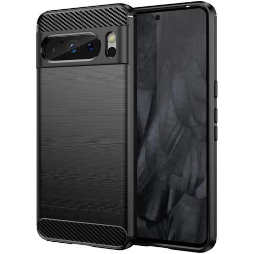 Brushed Metal Design TPU Case for Google Pixel 8 Pro - Black