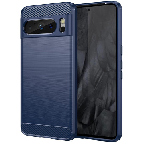 Brushed Metal Design TPU Case for Google Pixel 8 Pro - Blue