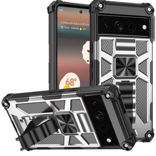 Military Grade Tough Ultra Rugged Hybrid Case for Google Pixel 8 Pro - Silver