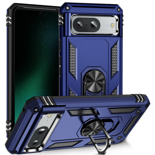Military Grade Hybrid Case with Ring Grip for Google Pixel 8 - Blue
