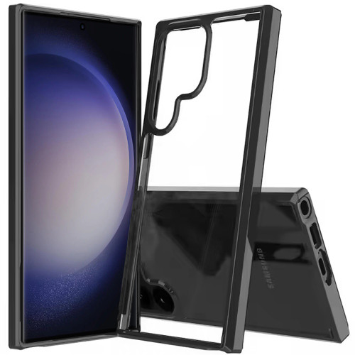 Fusion Shield Tough Snap-on Transparent Case for Samsung Galaxy S24 Ultra - Black