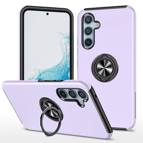 360 Rotating Ring Grip Hybrid Case for Samsung Galaxy S24 Plus - Purple