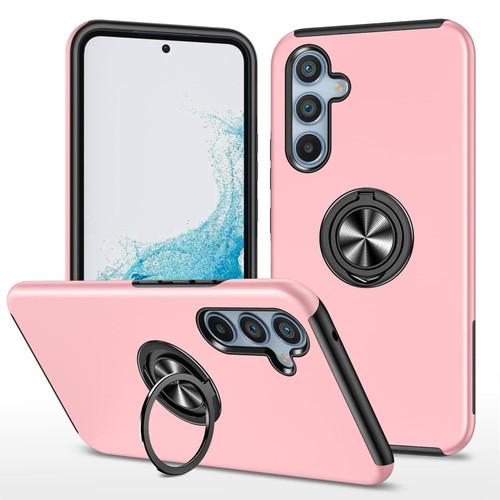 360 Rotating Ring Grip Hybrid Case for Samsung Galaxy S24 - Pink