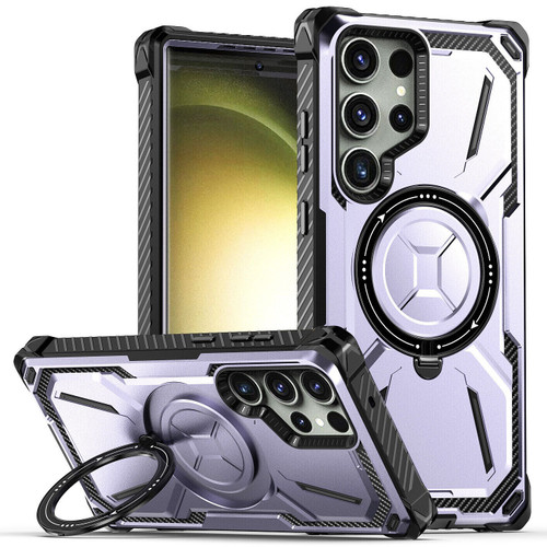 Military Grade Hybrid Case with MagSafe Magnetic Ring for Samsung Galaxy S24 Ultra - Purple