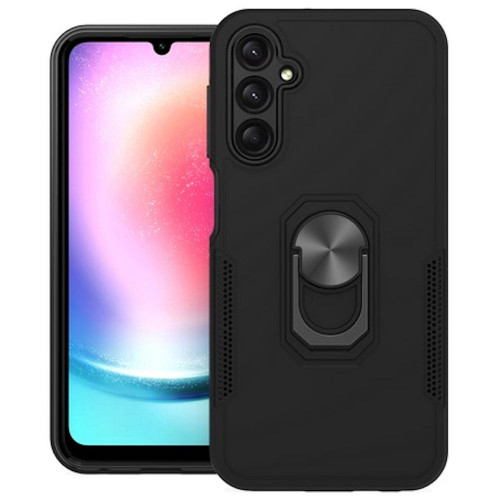 Military Grade TUFF Hybrid Case with Ring Grip for Samsung Galaxy A25 5G - Black