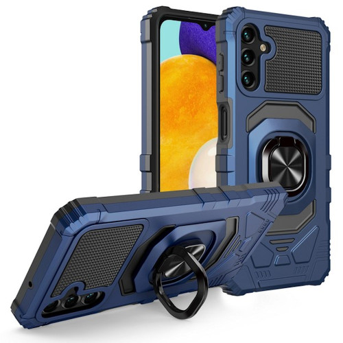 Military Grade Robotic Series Hybrid Case with Ring Grip for Samsung Galaxy A25 5G - Blue