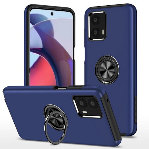 Military Grade 360 Rotating Ring Grip Hybrid Case for Motorola Moto G Power 5G 2024 - Blue