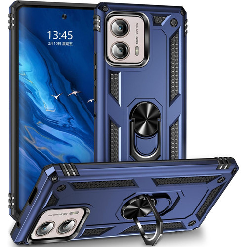 Military Grade Hybrid Case with Ring Grip for Motorola Moto G Stylus 5G 2024 - Blue