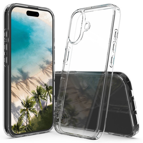 Tough Shield Snap-on Transparent Hybrid Case for iPhone 16 - Clear